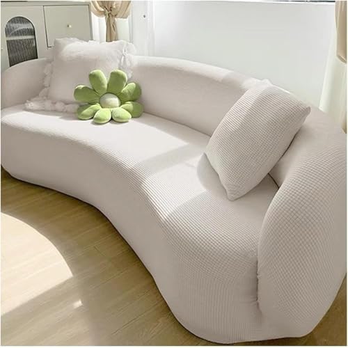 Stretch Semi-Circular Curved Sofa Slipcover 3 Seat Cover for Living Room