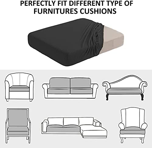 NC HOME Water-Repellent Sofa Cushion Cover 1 Seater Small Black