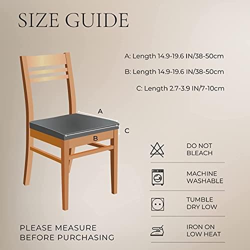 SearchI Stretch Dining Chair Seat Covers Set of 6 Beige Diamond Jacquard 1