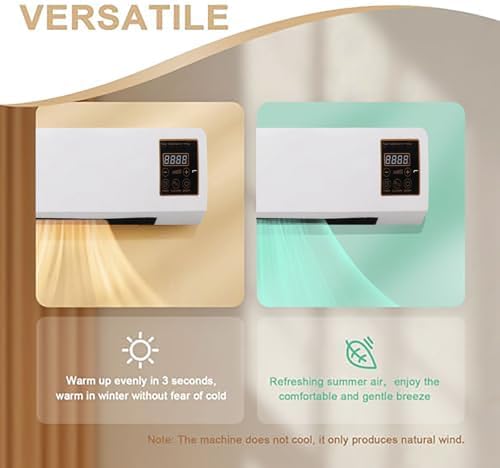 Electric Wall Heater with Digital Display and Remote Control