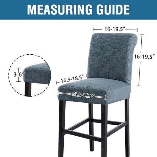 HVERSAILTEX Waterproof Barstool Covers Set of 4 Stone Blue 1