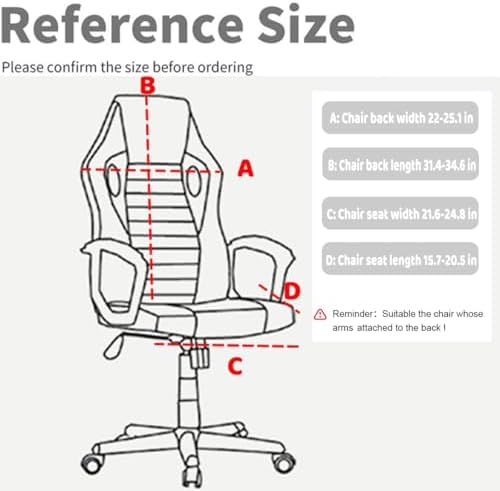 Deisy Dee Gaming Chair Slipcover Stretchy Black