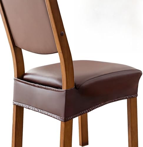 Waterproof PU Leather Dining Chair Covers Set of 4 1