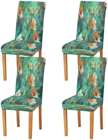BOESI Oil on Canvas Yellow White Flowers Chair Cover