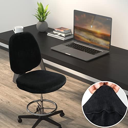 BUYUE Office Chair Cover Set Soft Velvet Slipcover for Desk Chairs