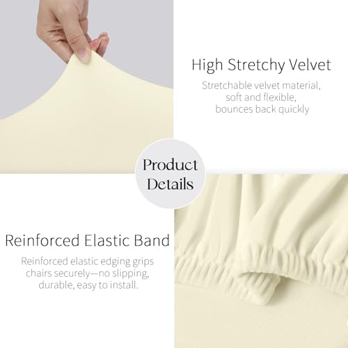 MOSAYT Velvet Dining Chair Covers Set of 4 - Stretchable for Parsons Chairs