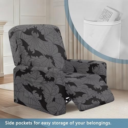 Talayituse Recliner Slipcover with Pockets Halloween Decor 4 Pieces