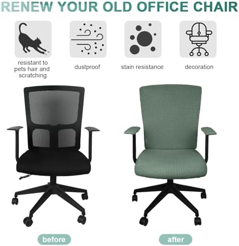 Tatuo 3 Pcs Office Chair Cover Set with Zipper and Elastic Band