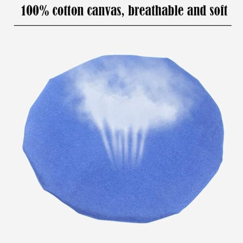 Cyan Blue Round Stool Slipcover Canvas Cover