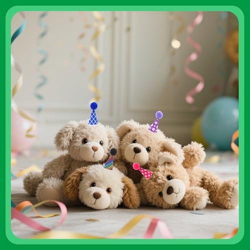 12 Pcs Mini Felt Party Hats with Pom Poms