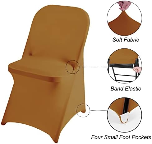 Magalo 12 Pack Gold Spandex Waterproof Chair Covers