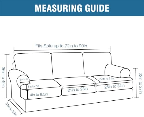 HVERSAILTEX 4 Piece Sofa Cover with T Cushions Ivory