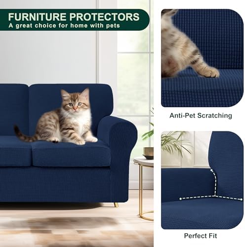 CHUN YI 7 Piece Couch Covers for 3 Cushion Couch