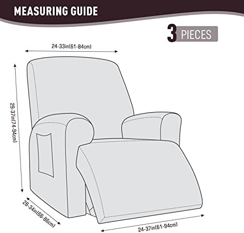 KinCam Recliner Covers Stripe Jacquard 1 Seater Dark Coffee
