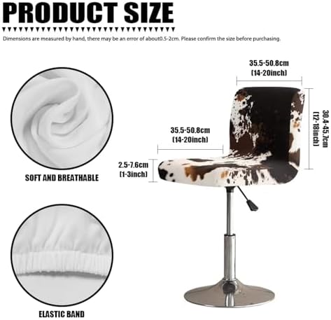 Brown Cow Print Barstool Covers with Backs