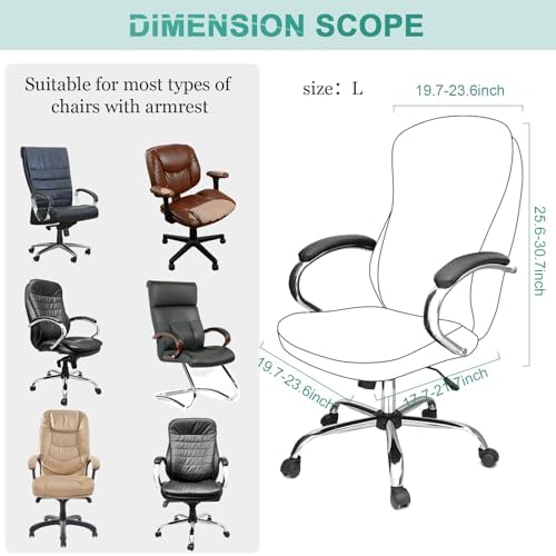 Tatuo 3 Pcs Office Chair Cover Set with Zipper and Elastic Band