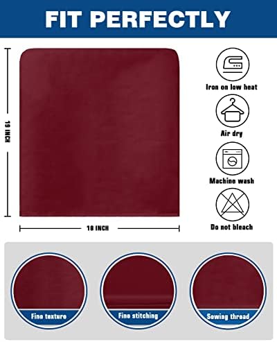 4PCS Wine Red Chair Back Covers Removable and Washable Dining Chair Slipcovers