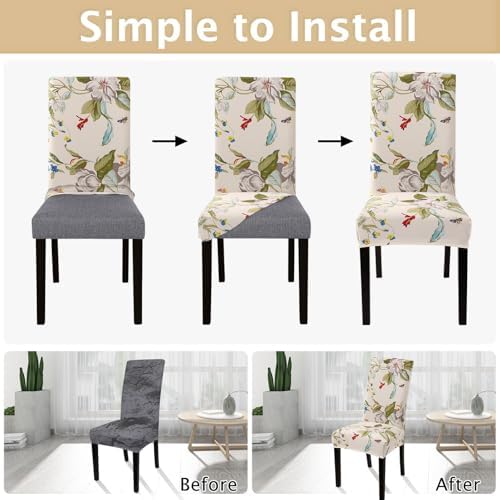 SearchI Dining Chair Covers Set of 6 Spandex Stretch Removable Washable 1