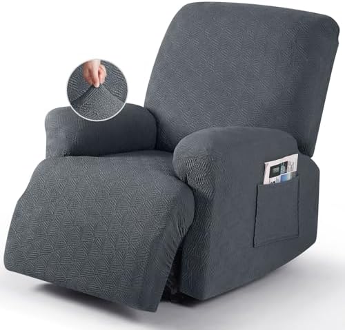 Timeles Recliner Chair Cover Stretch Soft Washable Gray