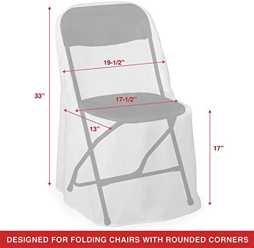 Lanns Linens 10 Pcs White Polyester Folding Chair Covers for Events