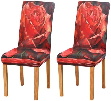 BOESI Oil on Canvas Rose Chair Cover Removable and Washable Slipcover