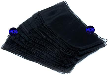 MDS Pack of 100 Black Organza Chair Sashes