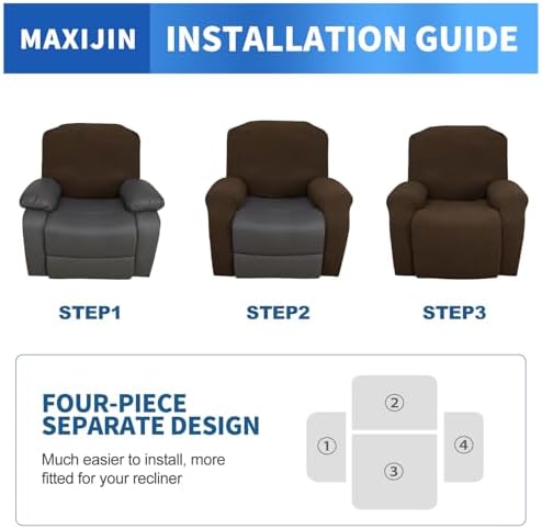 MAXIJIN Recliner Slipcovers 4 Piece Set