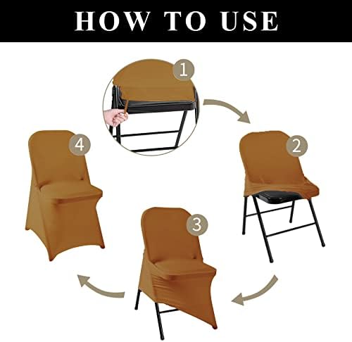 Magalo 12 Pack Gold Spandex Waterproof Chair Covers