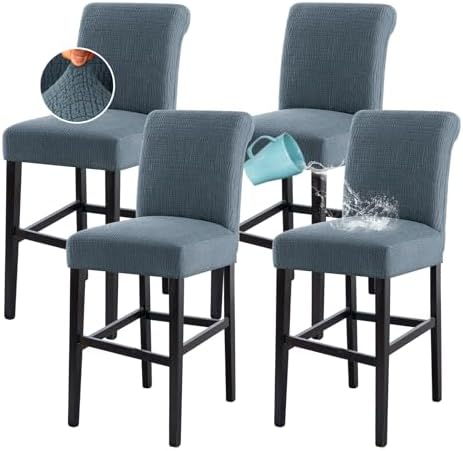 HVERSAILTEX Waterproof Barstool Covers Set of 4 Stone Blue 1