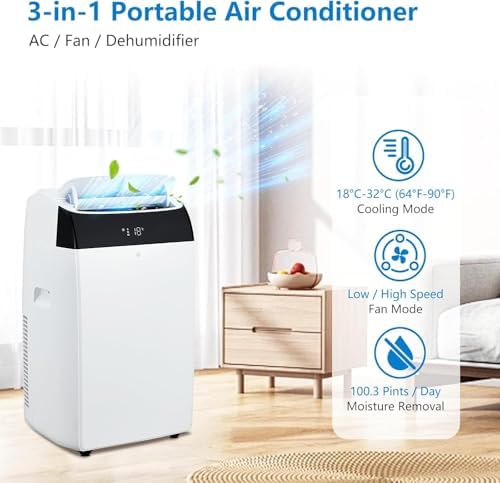 14000 BTU Portable Air Conditioner for Large Room