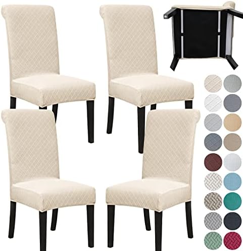 SPRINGRICO 4 Pack Dining Chair Covers with Seat Belt