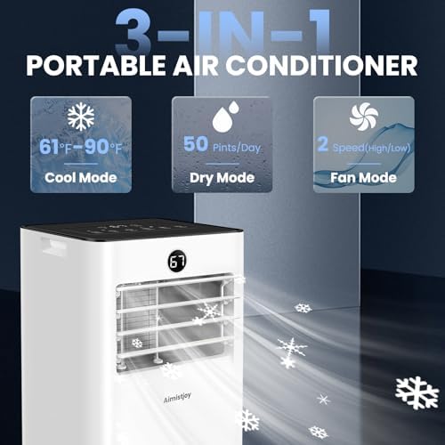 10000 BTU Portable AC Unit with Remote Fan Sleep Timer