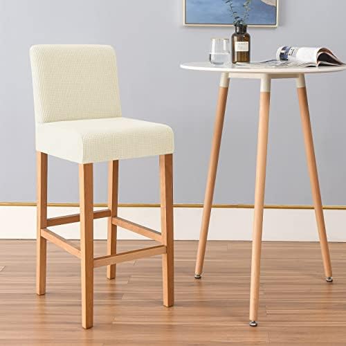 FORCHEER Bar Stool Covers Set of 4 Beige Jacquard