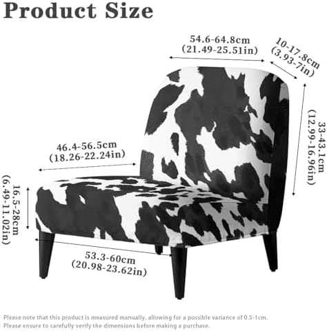 Glenlcwe Black Cowhide Armless Accent Chair Cover 1
