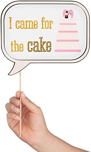 Wedding Photo Booth Props with 8x10 Sign and 45 Adhesive Pads