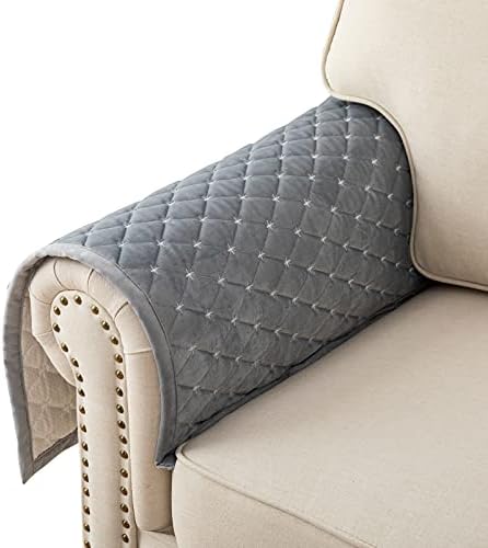 Eismodra Velvet Armrest Covers for Dogs Cats Pet Loveseat Recliner