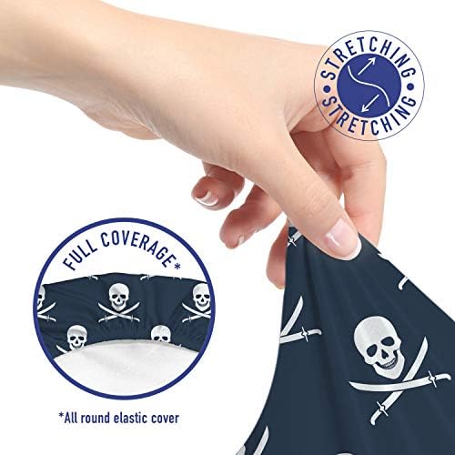 Ambesonne Pirates Office Chair Slipcover with Jolly Roger Pattern 1