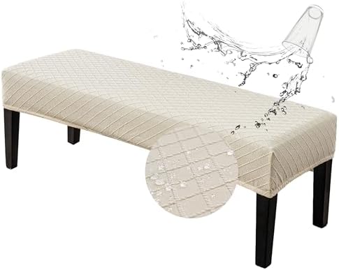 Genina Stretch Dining Bench Cover - Waterproof Jacquard Seat Protector