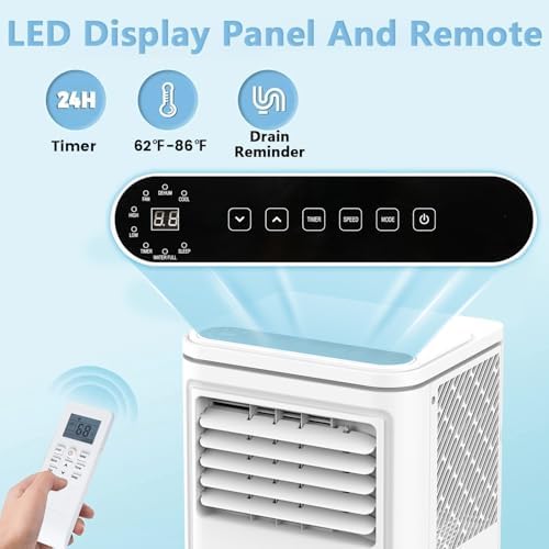 10000 BTU Portable AC Unit 3-in-1 Cooling Dehumidifier Fan