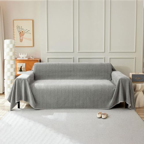DREAMINGO Couch Protector - Herringbone Jacquard Dark Grey 3 Cushion Sofa Cover 1