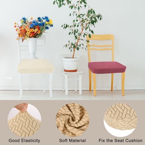 Uxcell 2Pcs Stretch Jacquard Seat Covers for Dining Chairs