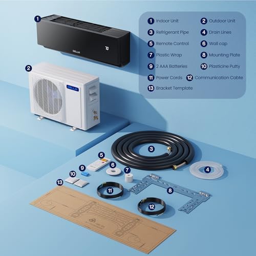 Della Umbra Series 18000 BTU Mini Split Split AC with Alexa 19 SEER2