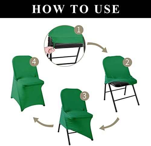 12 Pack Emerald Spandex Folding Chair Cover for Events