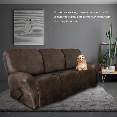 Molasofa Recliner Sofa Covers 8 Piece Dark Brown