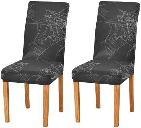 YETTASBIN Halloween Spider Web Chair Covers Set of 4