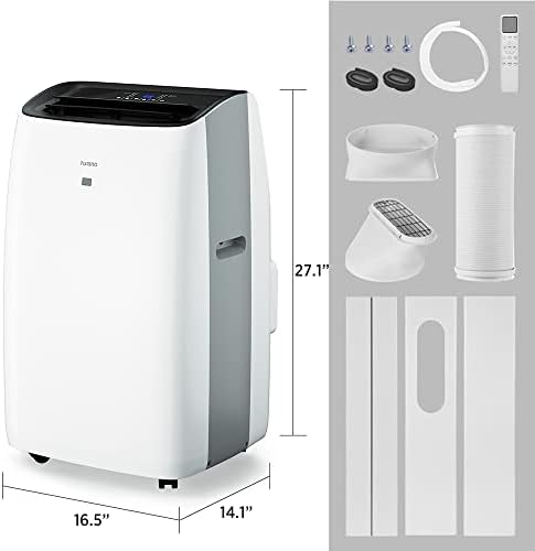 TURBRO 14000 BTU Portable Air Conditioner and Heater with Dehumidifier and Fan