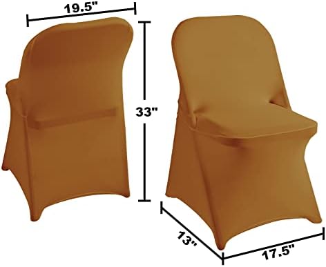 Magalo 12 Pack Gold Spandex Waterproof Chair Covers