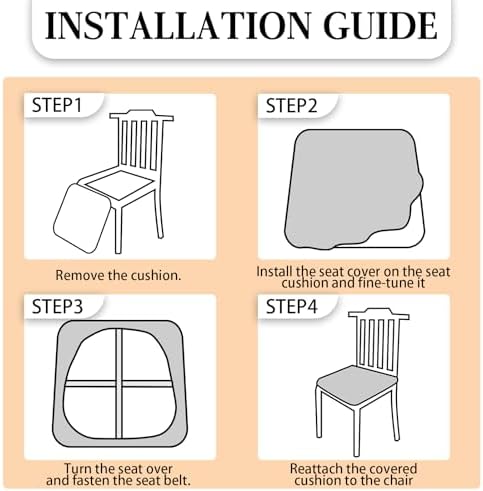 Waterproof Pu Leather Dining Chair Covers Set of 4