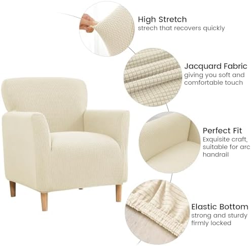 MIFXIN Armchair Slipcover Soft Stretch Jacquard Cover With Arms 1