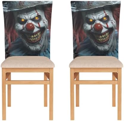 2 Pcs Clown Halloween Chair Back Covers for Dining Chairs